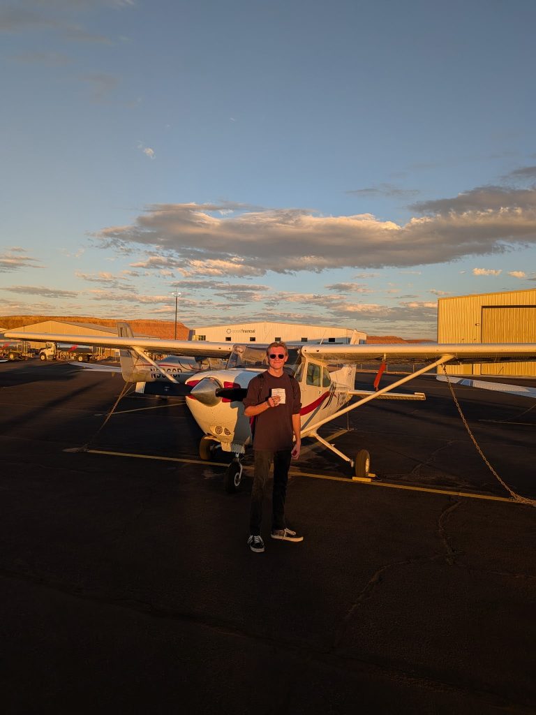 Axiom Aviation student pilot with a Cessna after a successful checkride – Best Accelerated Private Pilot Courses