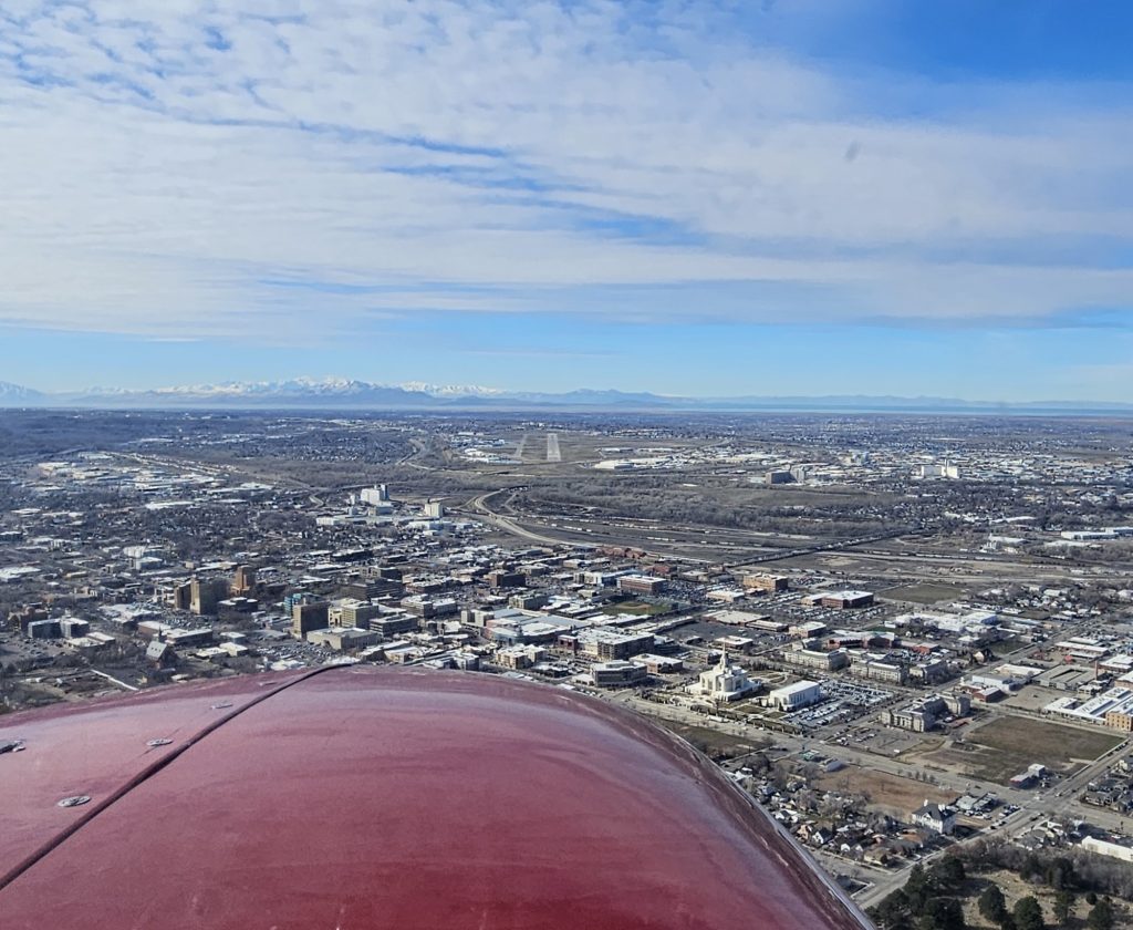 Aerial view of the valley below from an Axiom Aviation Cessna – Night Flying Requirements