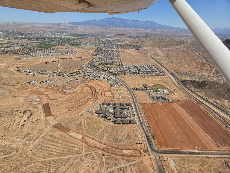 Aerial view of Utah mountains and canyons from an Axiom Aviation Cessna – What Is a Checkride? FAA Pilot Test Explained